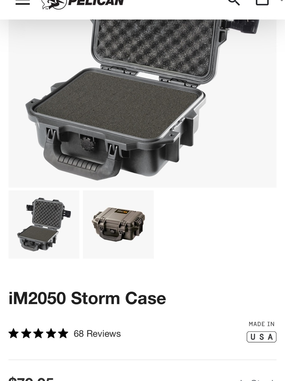 Pelican iM2050 Storm Case - Black Protective Storage Case